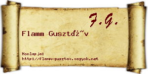 Flamm Gusztáv névjegykártya